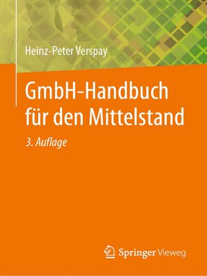 cover image of GmbH-Handbuch für den Mittelstand